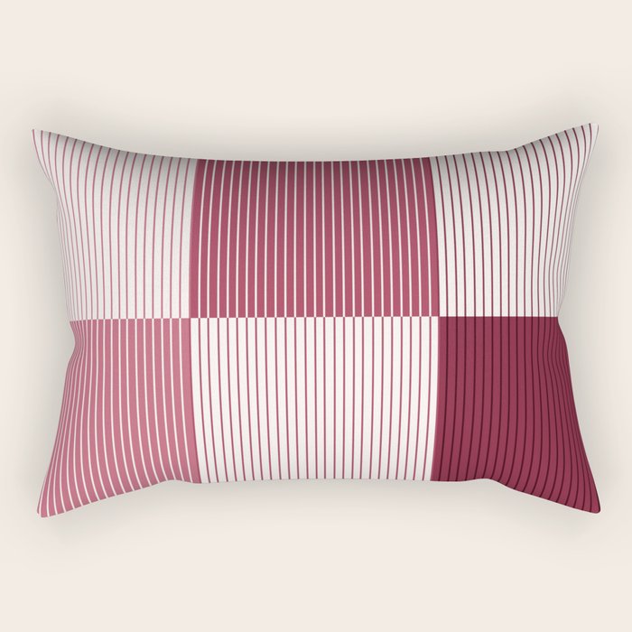 Color Block Line Pattern XVII Rectangular Pillow Gallery Image 2