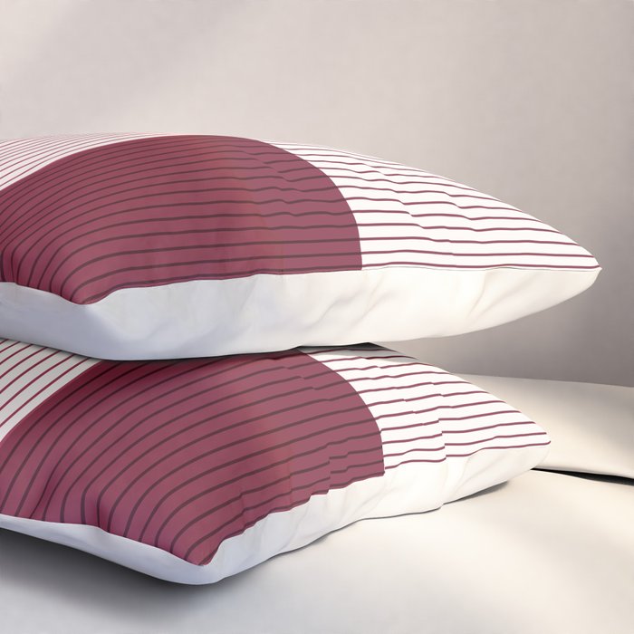 Color Block Line Pattern XVII Pillow Sham Gallery Image 3