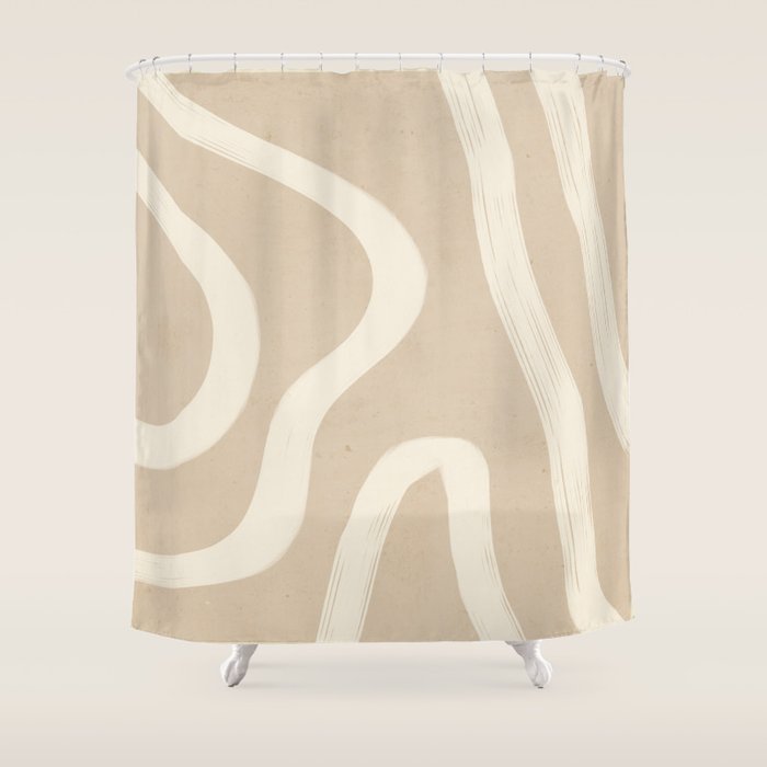 Minimal Abstract Lines 4 Shower Curtain Gallery Image 1