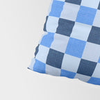French Ocean Blue Checks Pattern Pillow Sham Gallery Image 4