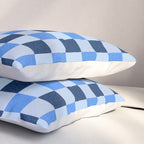 French Ocean Blue Checks Pattern Pillow Sham Gallery Image 3