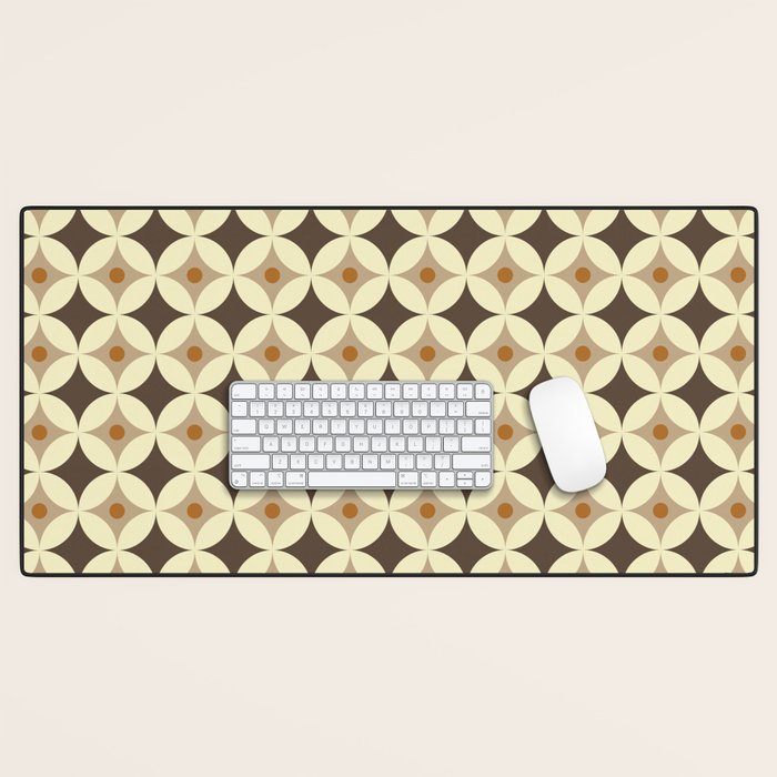 Retro Geometric Circle Pattern Desk Mat Gallery Image 1