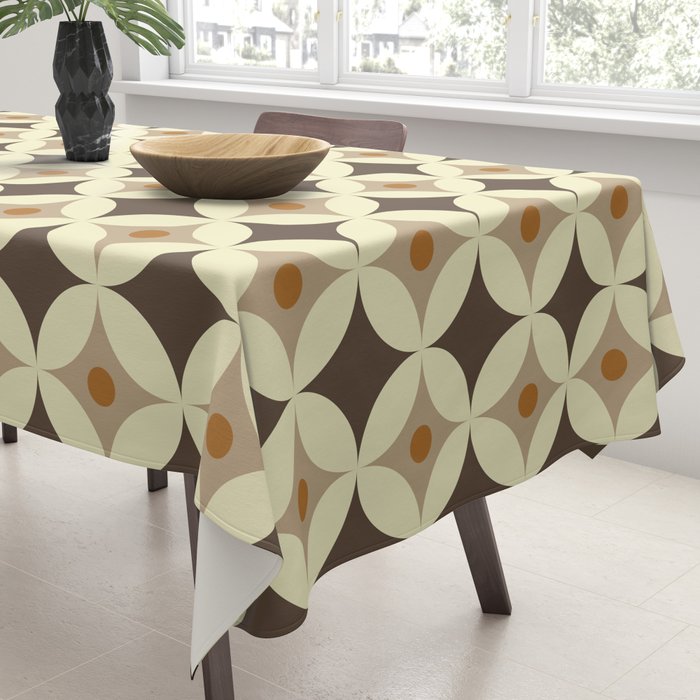 Retro Geometric Circle Pattern Tablecloth Gallery Image 3