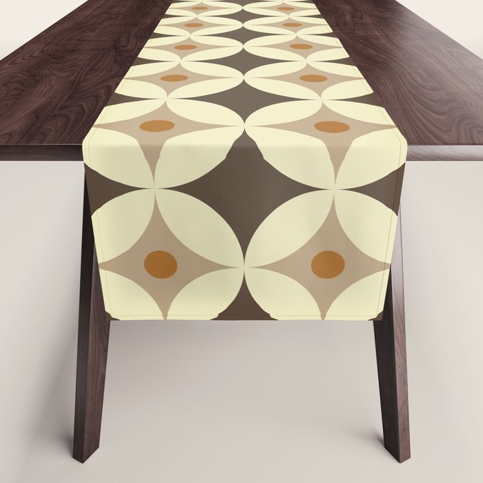 Retro Geometric Circle Pattern Table Runner Gallery Image 1
