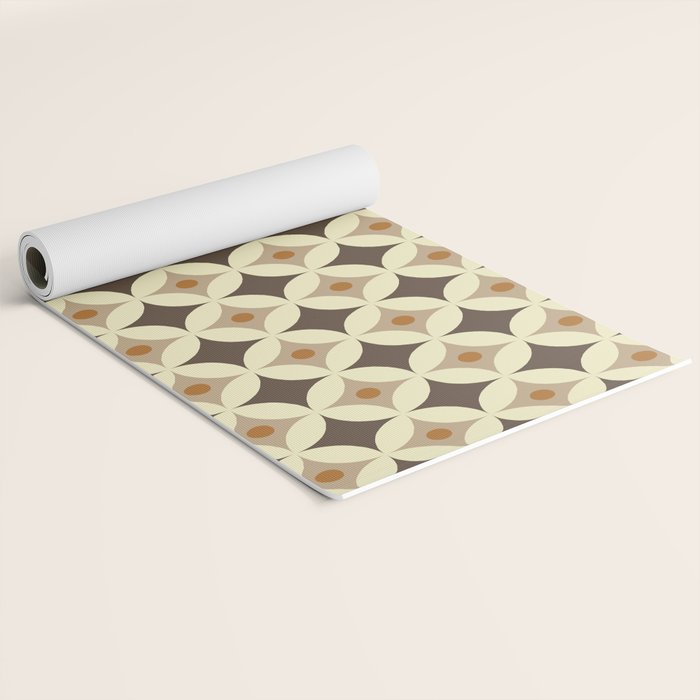 Retro Geometric Circle Pattern Yoga Mat Gallery Image 2