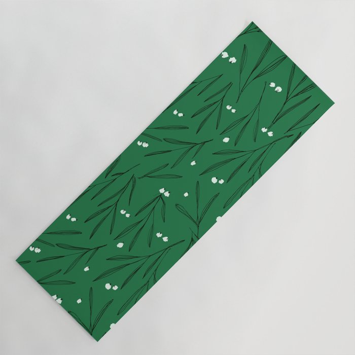 Green leaves pattern Yoga Mat Gallery Image 1