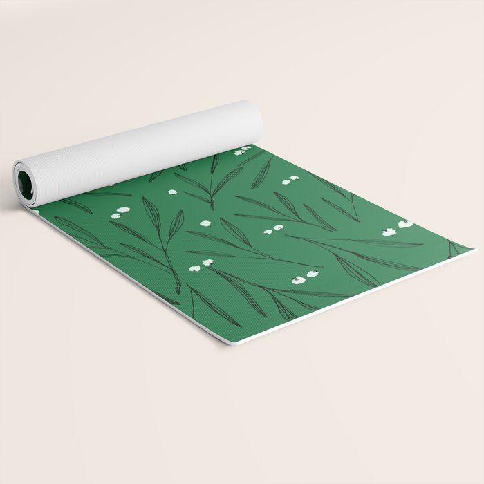 Green leaves pattern Yoga Mat Gallery Image 2