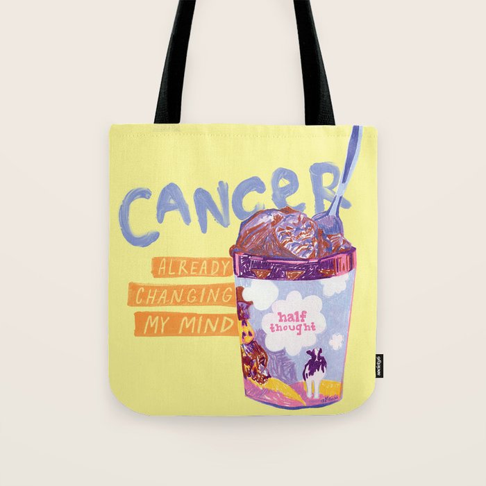 Emo Cancer in Calming Yellow | Zodiac Series Tote Bag Gallery Image 1