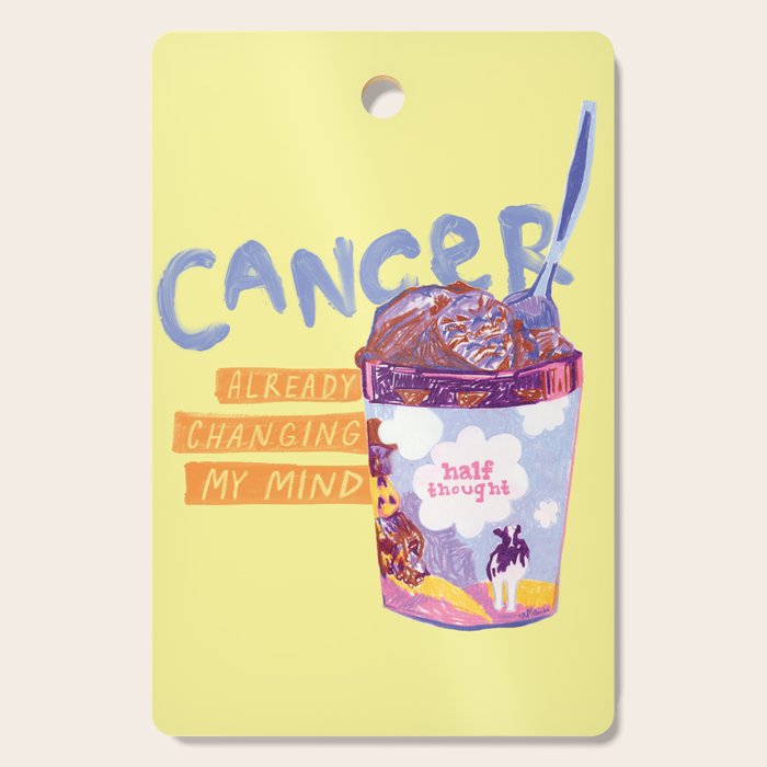 Emo Cancer in Calming Yellow | Zodiac Series Cutting Board Gallery Image 1