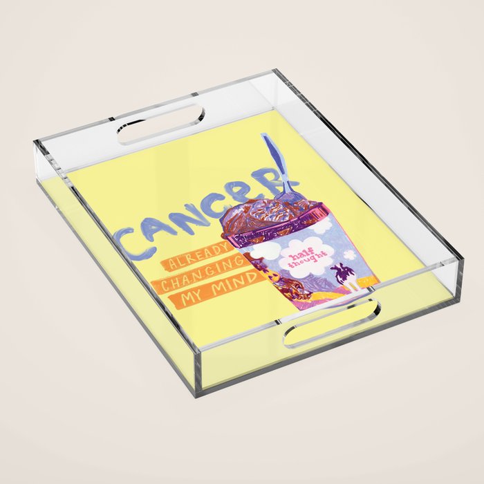 Emo Cancer in Calming Yellow | Zodiac Series Acrylic Tray Gallery Image 1