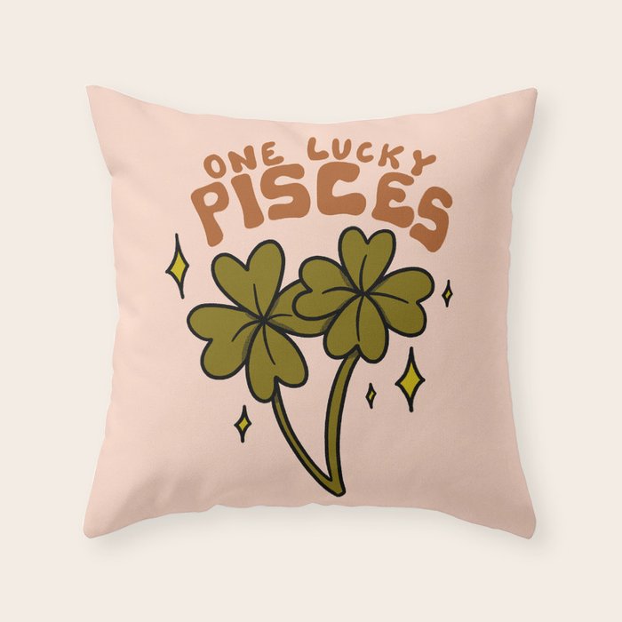 One Lucky Pisces Throw Pillow Gallery Image 6
