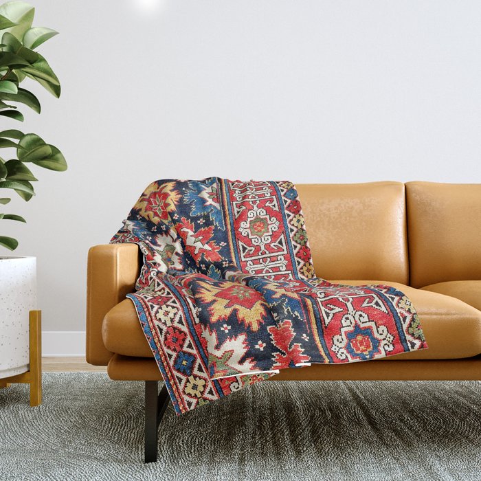 Shirvan Kuba East Caucasus Rug Print Throw Blanket Gallery Image 1