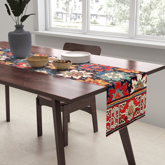 Shirvan Kuba East Caucasus Rug Print Table Runner Gallery Image 2
