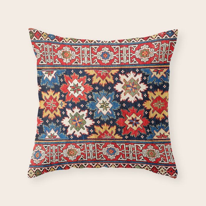 Shirvan Kuba East Caucasus Rug Print Throw Pillow Gallery Image 6