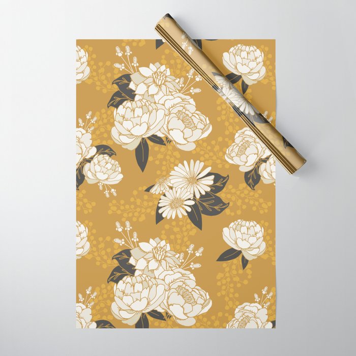 Glam Florals - Gold Wrapping Paper Gallery Image 1