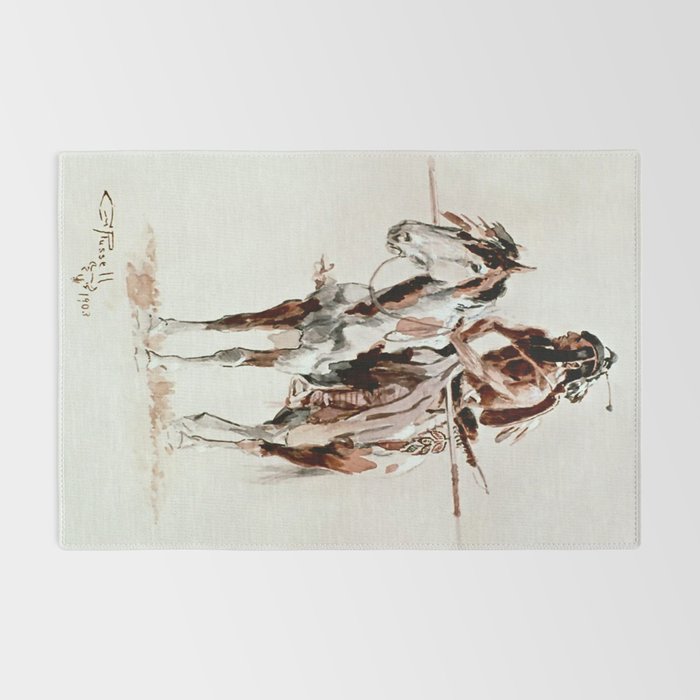 âPowderfaceâ Western Art by Charles M Russell Rug Gallery Image 2