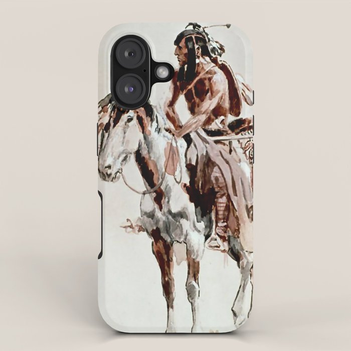 âPowderfaceâ Western Art by Charles M Russell iPhone Case Gallery Image 1