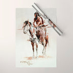 âPowderfaceâ Western Art by Charles M Russell Wrapping Paper Gallery Image 1