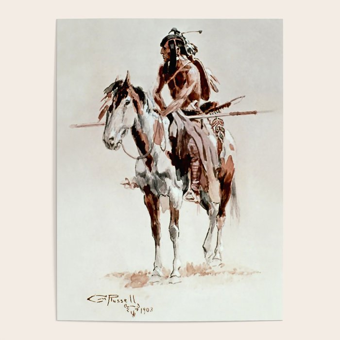 âPowderfaceâ Western Art by Charles M Russell Poster Gallery Image 4
