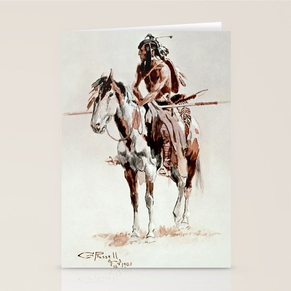 âPowderfaceâ Western Art by Charles M Russell Stationery Card Gallery Image 2