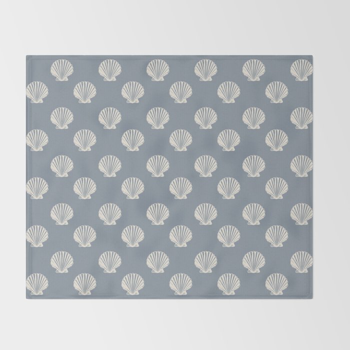 coastal scallop seashells Throw Blanket Gallery Image 2