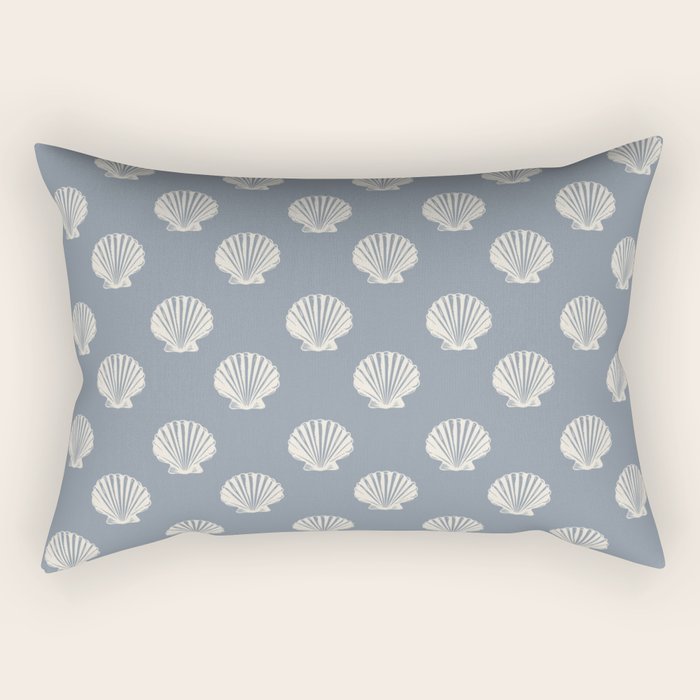 coastal scallop seashells Rectangular Pillow Gallery Image 1