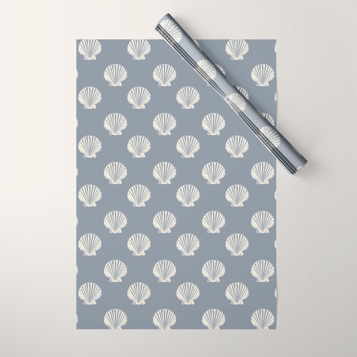 coastal scallop seashells Wrapping Paper Gallery Image 1