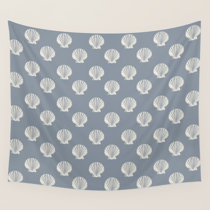 coastal scallop seashells Wall Tapestry Gallery Image 4