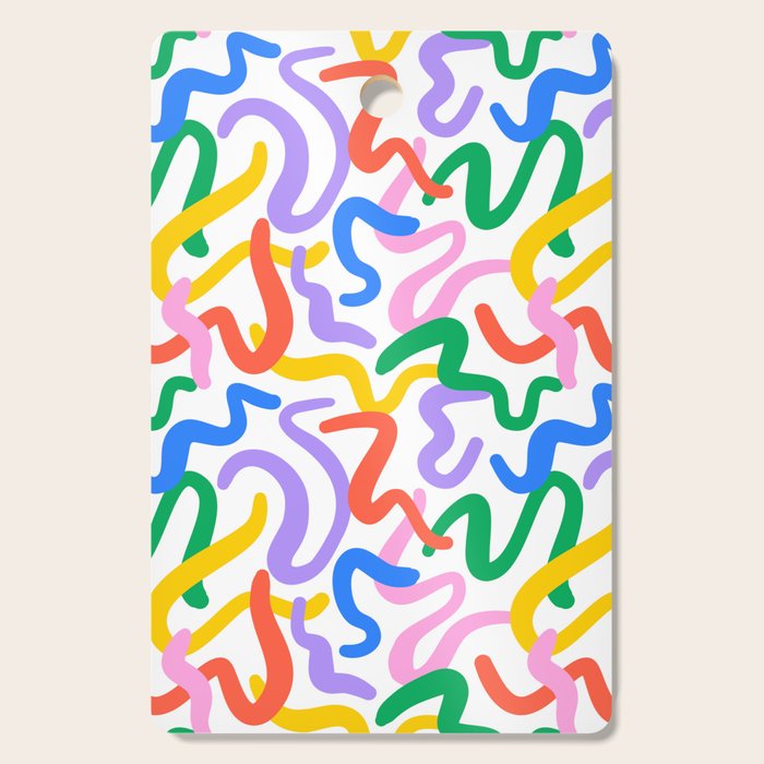 Fun colorful abstract line doodle pattern Cutting Board Gallery Image 1