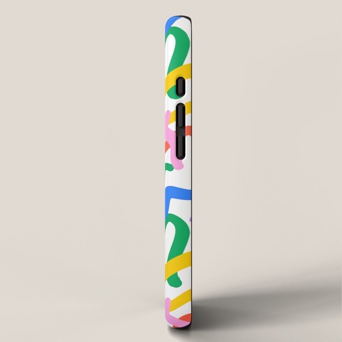 Fun colorful abstract line doodle pattern iPhone Case Gallery Image 2