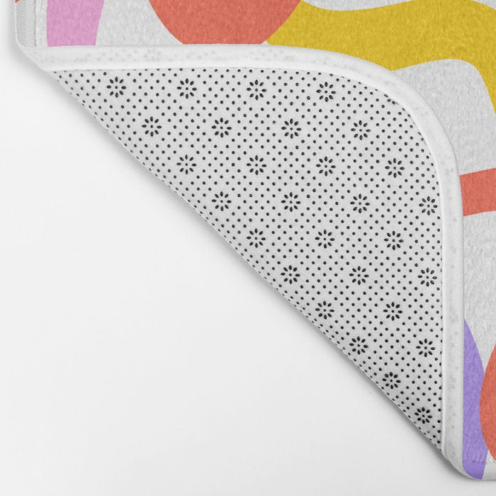 Fun colorful abstract line doodle pattern Bath Mat Gallery Image 2
