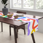 Fun colorful abstract line doodle pattern Table Runner Gallery Image 2