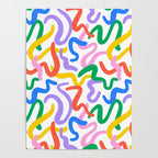 Fun colorful abstract line doodle pattern Poster Gallery Image 4
