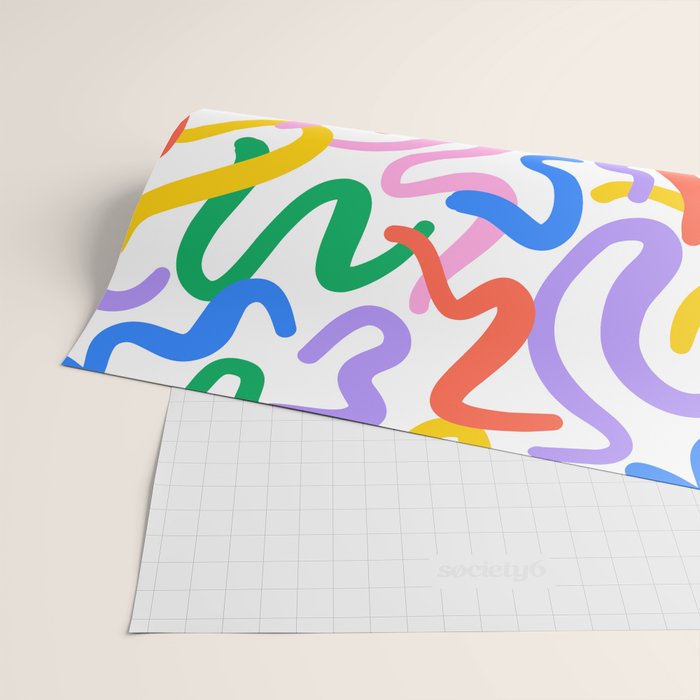 Fun colorful abstract line doodle pattern Wrapping Paper Gallery Image 2