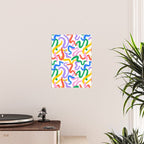 Fun colorful abstract line doodle pattern Poster Gallery Image 2