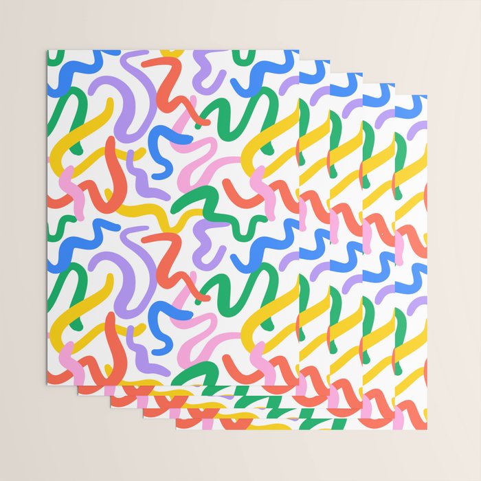 Fun colorful abstract line doodle pattern Wrapping Paper Gallery Image 3