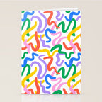 Fun colorful abstract line doodle pattern Stationery Card Gallery Image 2