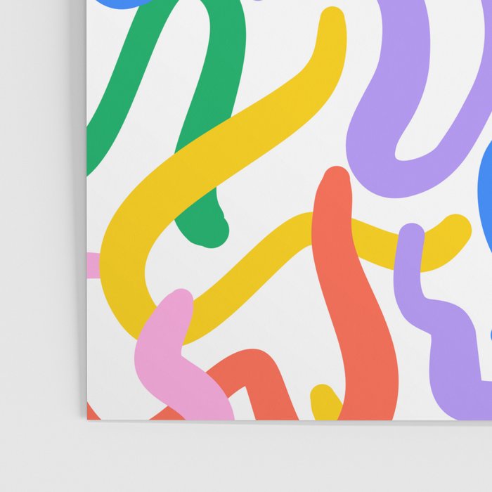 Fun colorful abstract line doodle pattern Poster Gallery Image 3