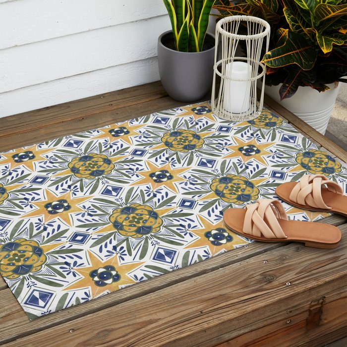 Modern fantasy tiles S Outdoor Rug Gallery Image 2
