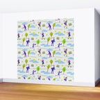 Let's Play Tennis in White & Blue Wall Mural Gallery Image 2