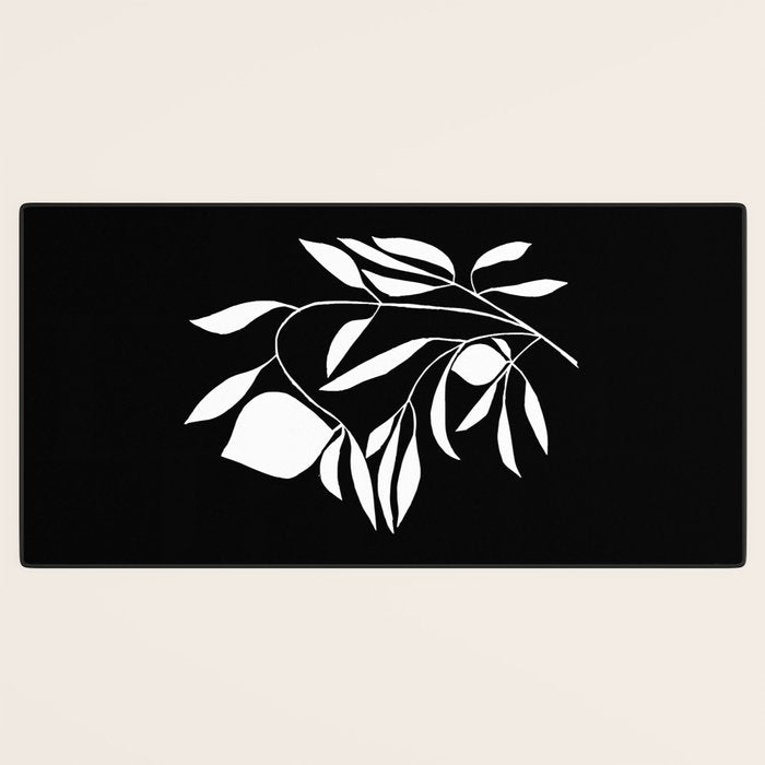 Lemon Tree In Black  Desk Mat Gallery Image 3