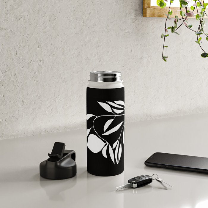 Lemon Tree In Black  Water Bottle Gallery Image 4