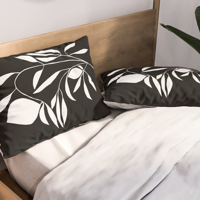 Lemon Tree In Black  Pillow Sham Gallery Image 2