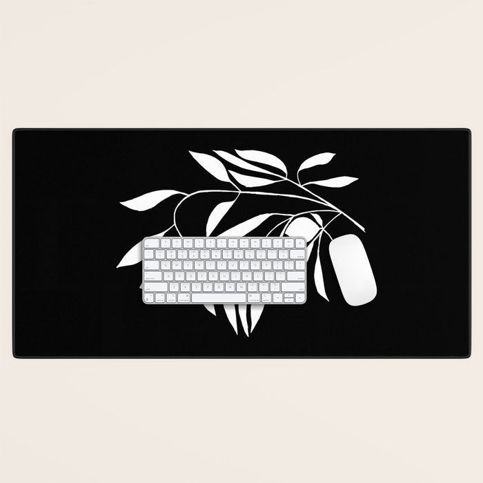 Lemon Tree In Black  Desk Mat Gallery Image 1