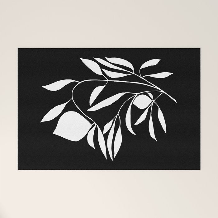 Lemon Tree In Black  Welcome Mat Gallery Image 1