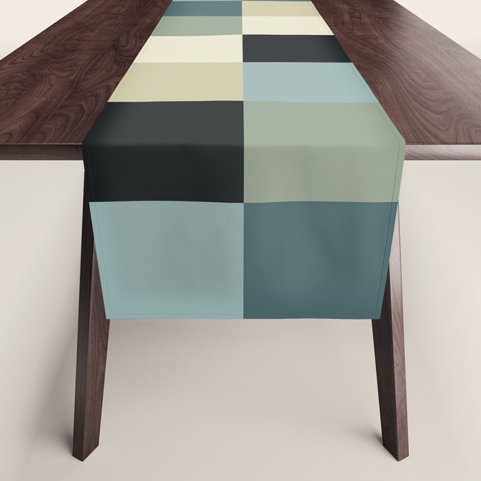 Bold Muted Checks Pattern - Large III Table Runner Gallery Image 1