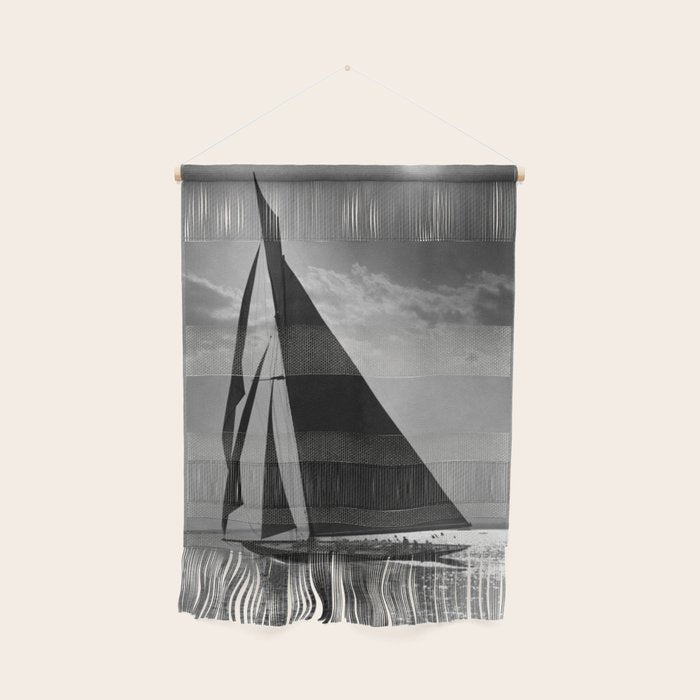 America's Cup Sailing Yacht Races - The Vanitie Newport, Rhode Island black and white photography - photographs Wall Hanging Gallery Image 1