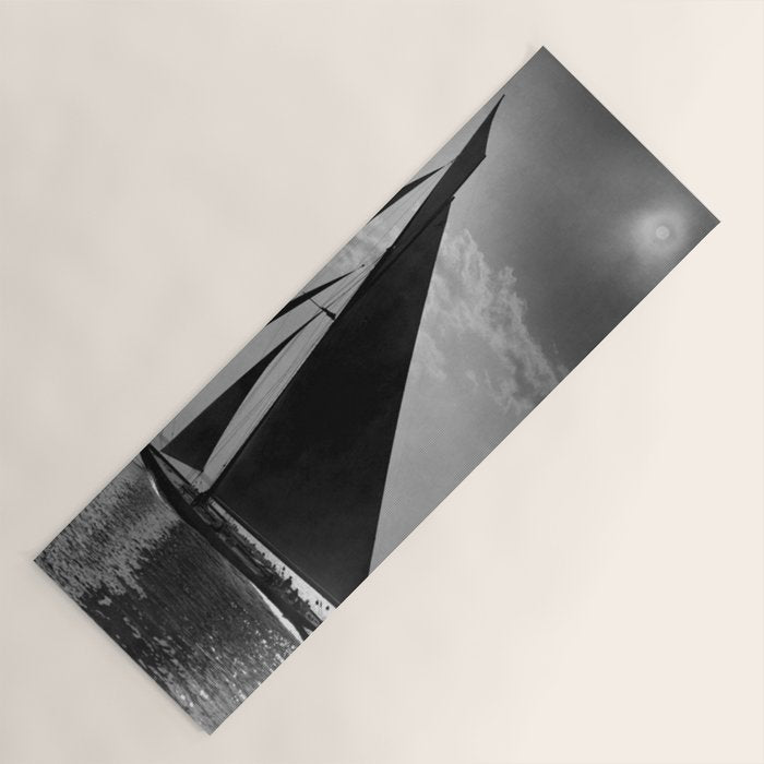 America's Cup Sailing Yacht Races - The Vanitie Newport, Rhode Island black and white photography - photographs Yoga Mat Gallery Image 1
