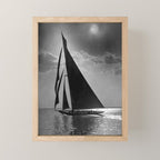 America's Cup Sailing Yacht Races - The Vanitie Newport, Rhode Island black and white photography - photographs Mini Art Print Gallery Image 1