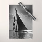 America's Cup Sailing Yacht Races - The Vanitie Newport, Rhode Island black and white photography - photographs Wrapping Paper Gallery Image 1